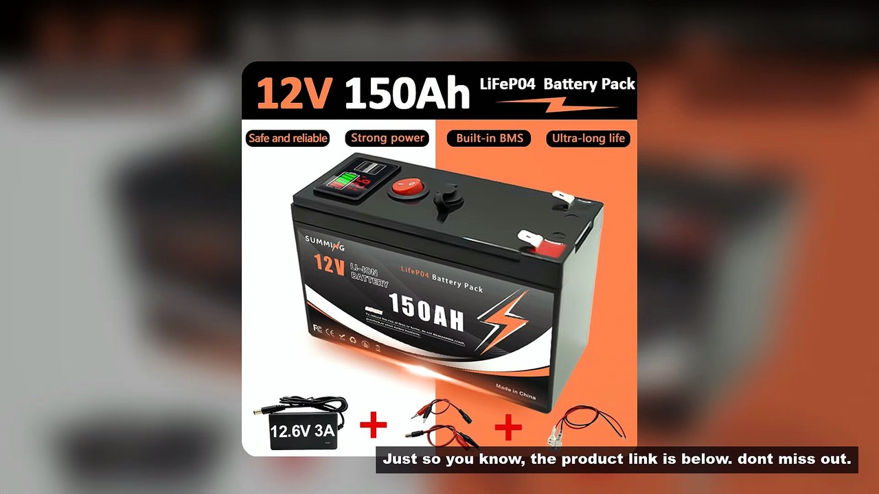 Lithium 12V 150Ah LiFePO4 Deep 4000+ Cycles Battery Rechargeable Battery for Lighting,Power Wheels ,