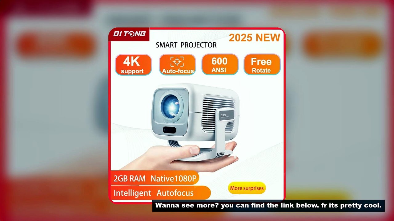 DITONG X3Plus HD projector Native 1080P support 4K WIFI6 BT5.4 Android projector Auto-focus Auto-key