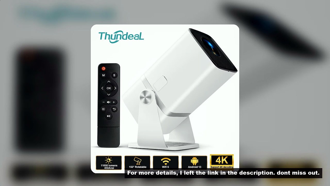 ThundeaL Mini Projector TD80W Full HD 1080P 4K Android WiFi  Projector For Movies TD80 Smart Tv Home