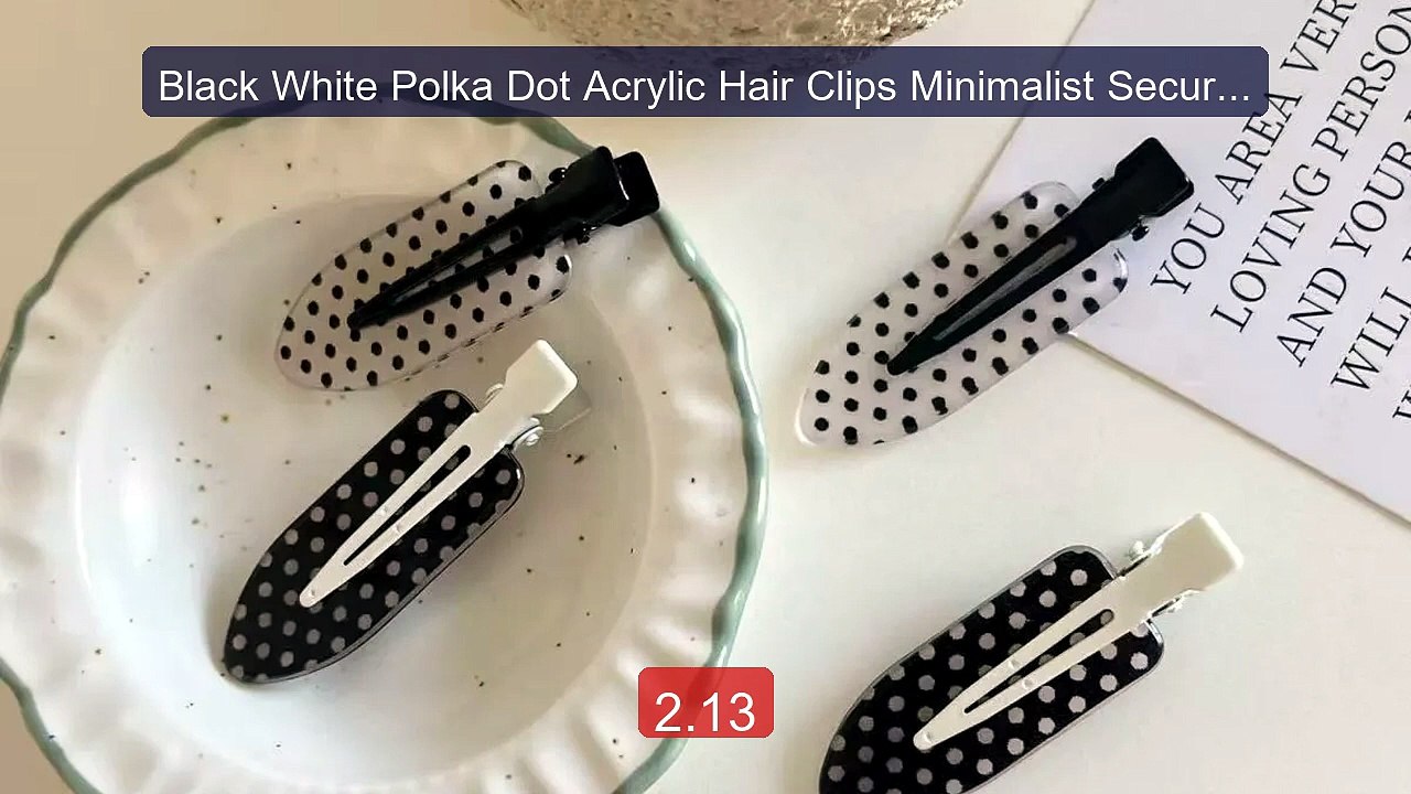 Black White Polka Dot Acrylic Hair Clips Minimalist Secure ... -- Top Pick 2026 | Unbeatable Price!