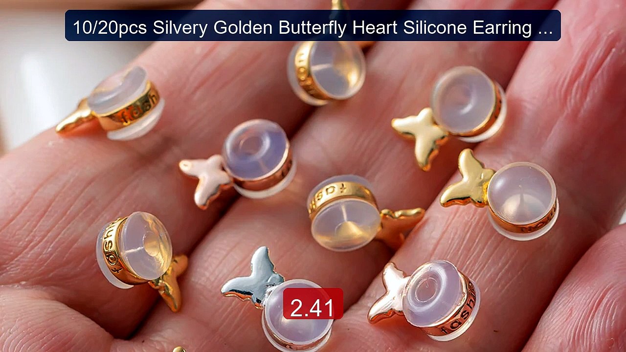 10/20pcs Silvery Golden Butterfly Heart Silicone Earring Ba... -- Top Pick 2026 | Unbeatable Price!