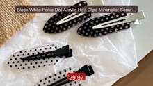 Black White Polka Dot Acrylic Hair Clips Minimalist Secure Hol... -- Best Buy 2026 | Great Quality!