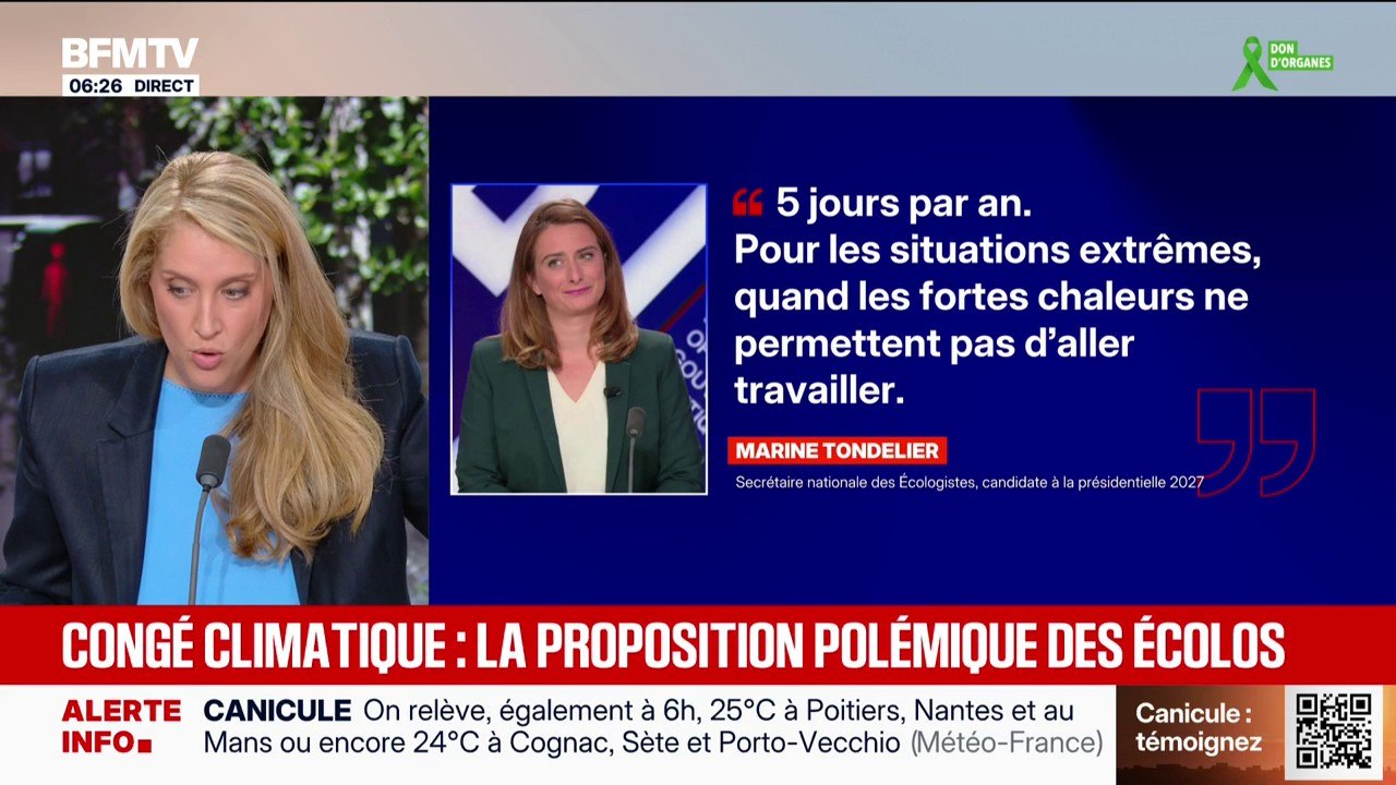 Canicule: Marine Tondelier propose un congé climatique "pour les situations extrêmes"