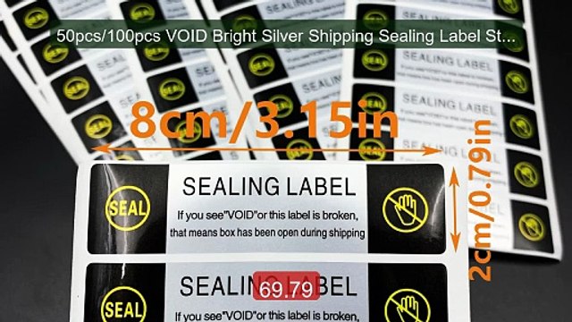 50pcs/100pcs VOID Bright Silver Shipping Sealing Label Sticker... Hot Deal 2026 | Limited Offer!