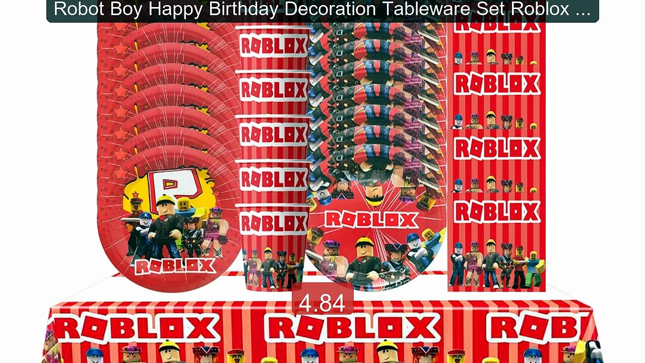 Robot Boy Happy Birthday Decoration Tableware Set Roblox Paper... -- Best Buy 2026 | Great Quality!