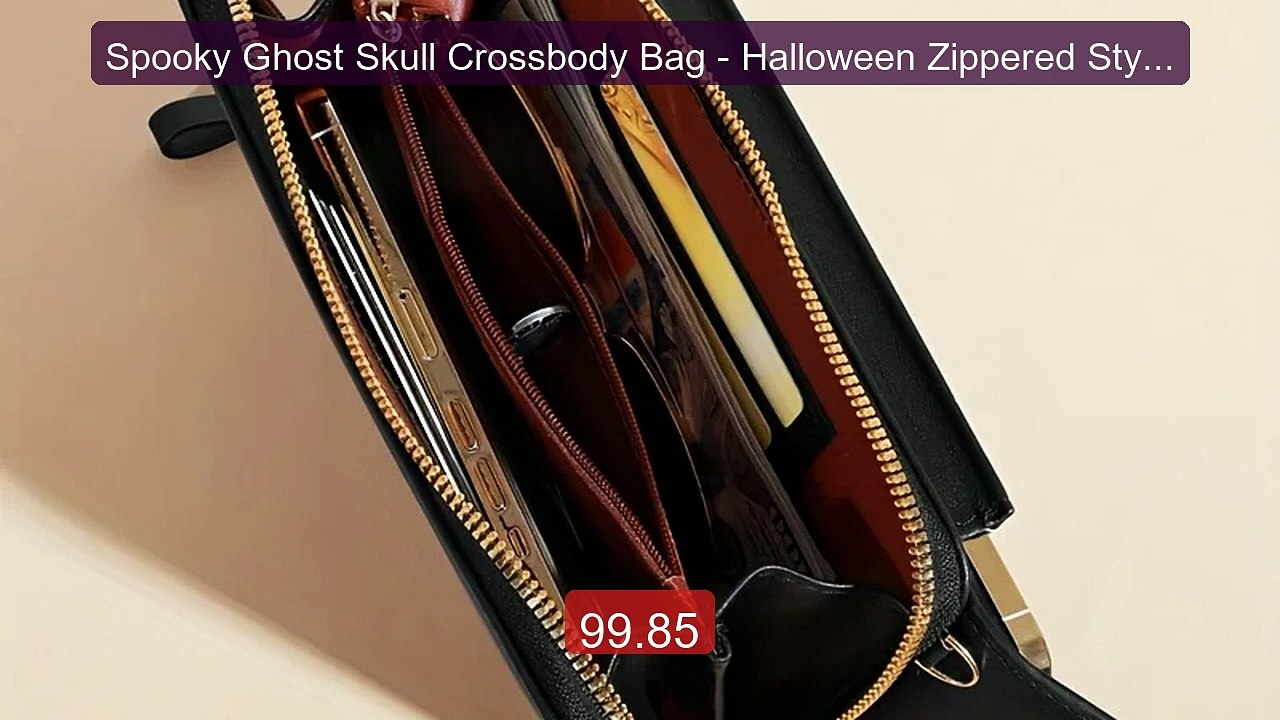Spooky Ghost Skull Crossbody Bag - Halloween Zippered Style - Gothi... -- Top Rated 2026 | Buy Now!