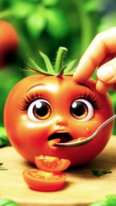 🍅 Spoon-Feeding a Tomato – The Funniest Tomato Ever! 😂