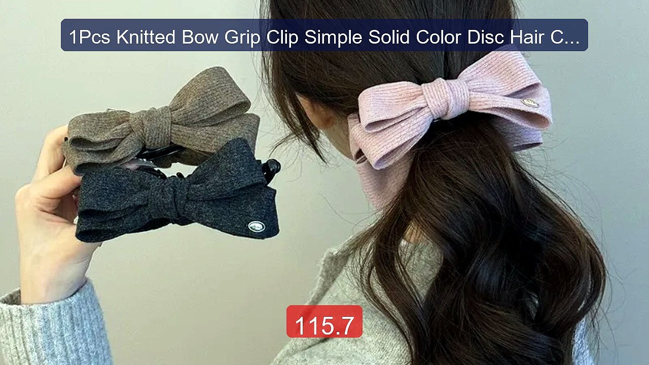 1Pcs Knitted Bow Grip Clip Simple Solid Color Disc Hair Clip S... -- Best Buy 2026 | Great Quality!