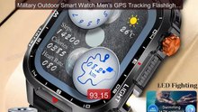 Military Outdoor Smart Watch Men’s GPS Tracking Flashlight Blu... -- Best Buy 2026 | Great Quality!