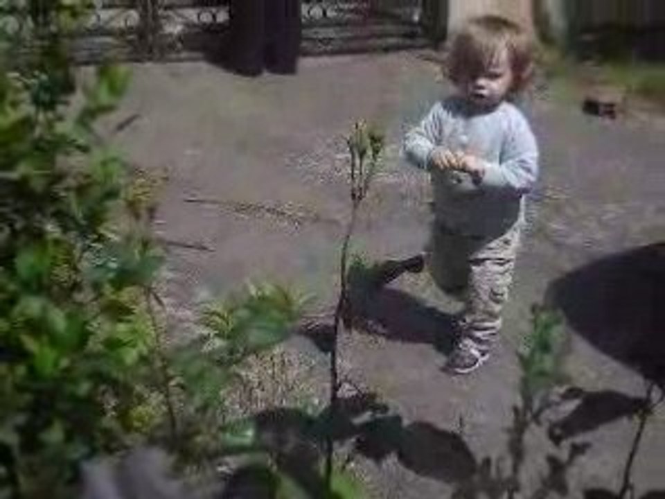 Louis dans le jardin