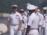 USS Kitty Hawk Sailors bid farewell to Japan