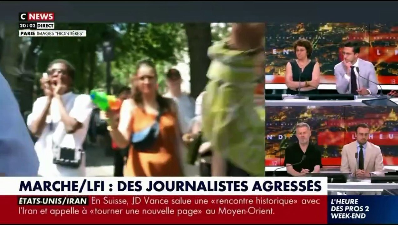 Regardez les images de l'agression dont ont été victimes une nouvelle fois des journalistes de Frontières à la grande fête de LFI place de la République à Paris