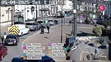 CCTV showing the moment members of a biker gang launched a brutal attack on a a rival in Coleford town centre. Film provided by Gloucestershire Police