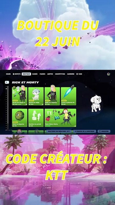 Boutique du 22 Juin 2026 ! Nouvelle collab Rick et Morty !
