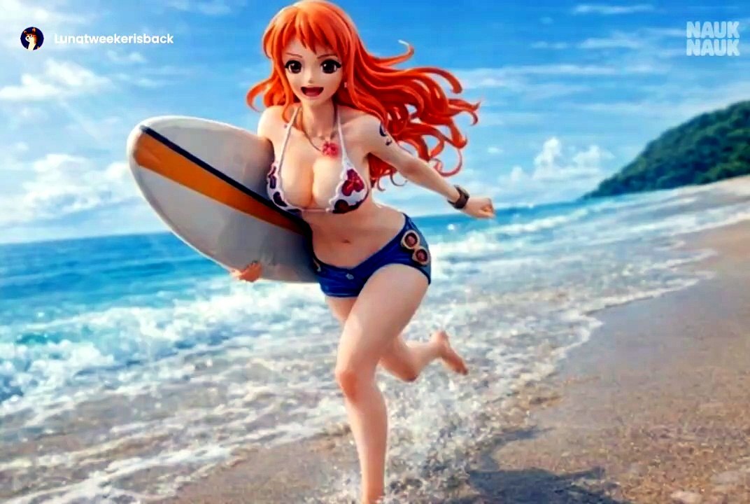 One Piece  Nami surfing