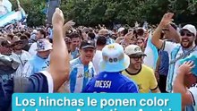 Los hinchas le ponen color al choque Argentina-Austria
