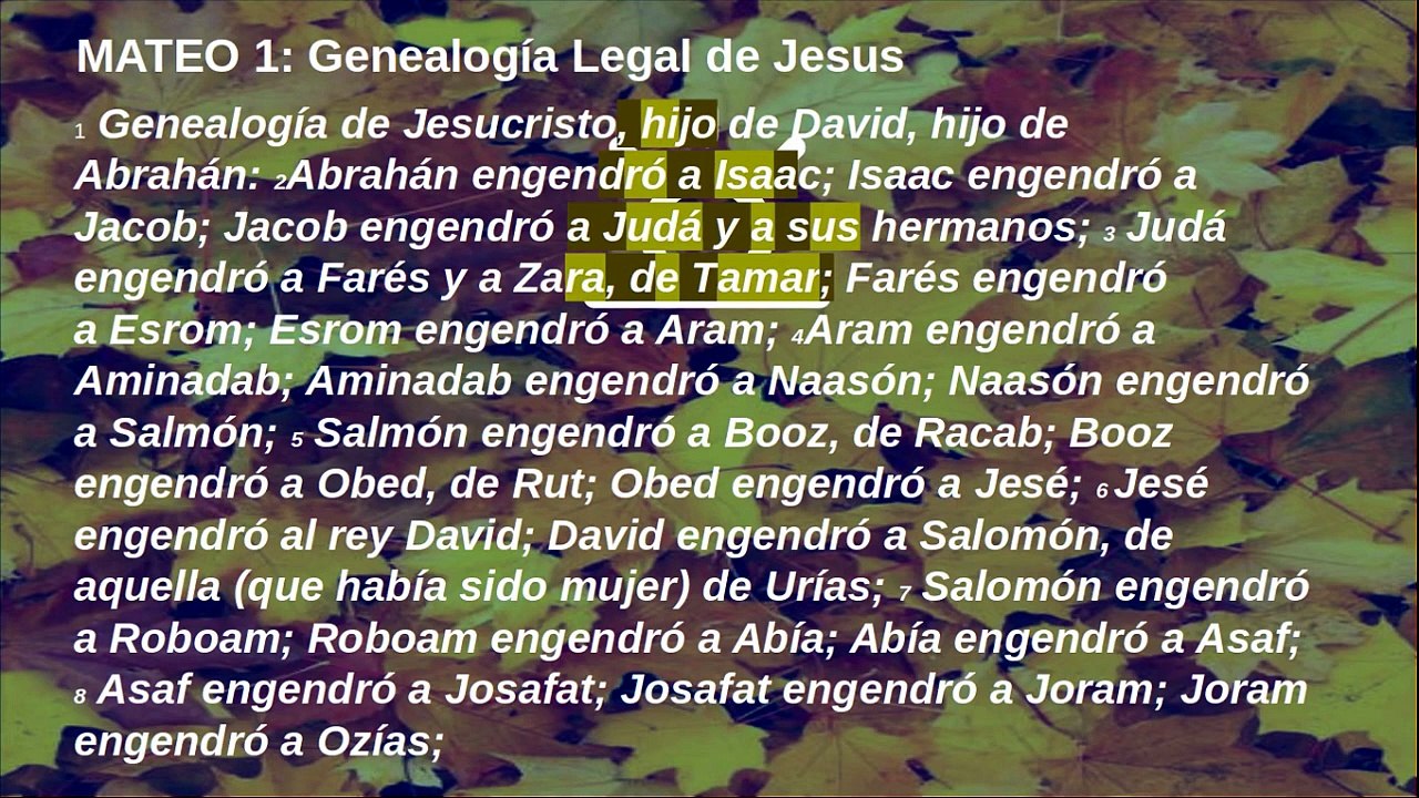 A1S26a 0214 Al inicio de Mateo 01 Genealogia de Jesus