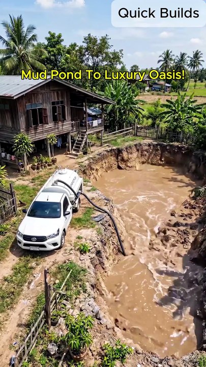 Turning A Mud Pit Into A Secret Paradise! 🤯 #shorts