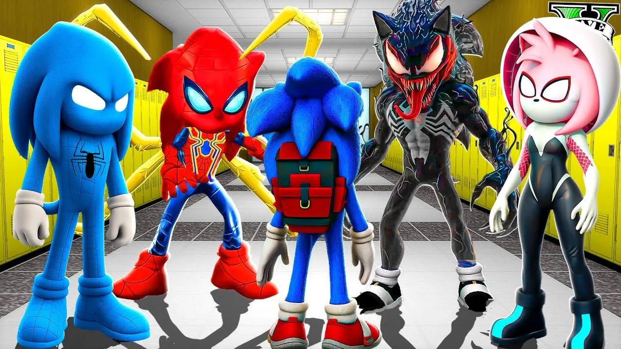 I Went to SPIDER SONIC'S School in GTA 5! (Sonic Movie Mod)