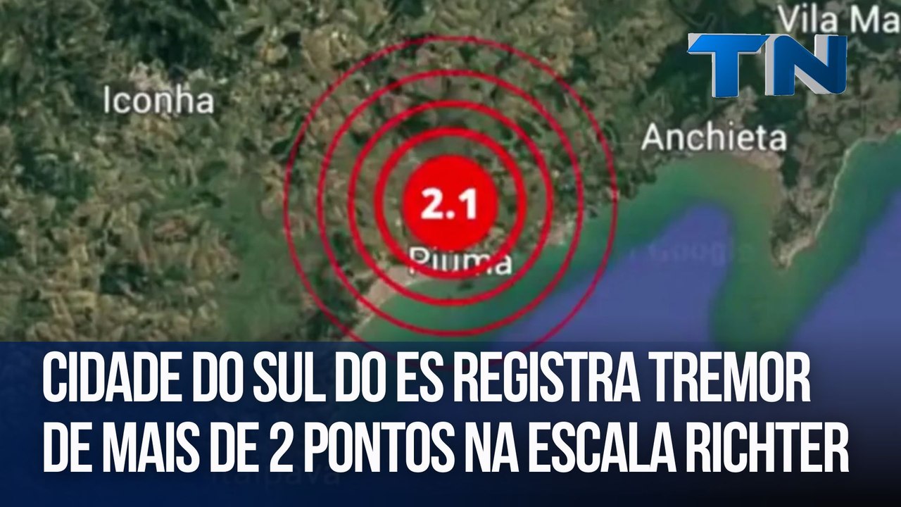 Cidade do Sul do ES registra tremor de mais de 2 pontos na Escala Richter