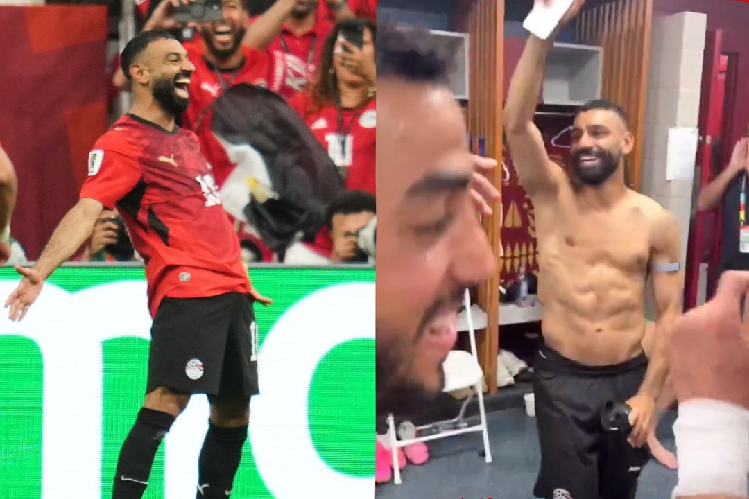 Mohamed Salah se desata en el vestuario tras la histórica victoria de Egipto en el Mundial