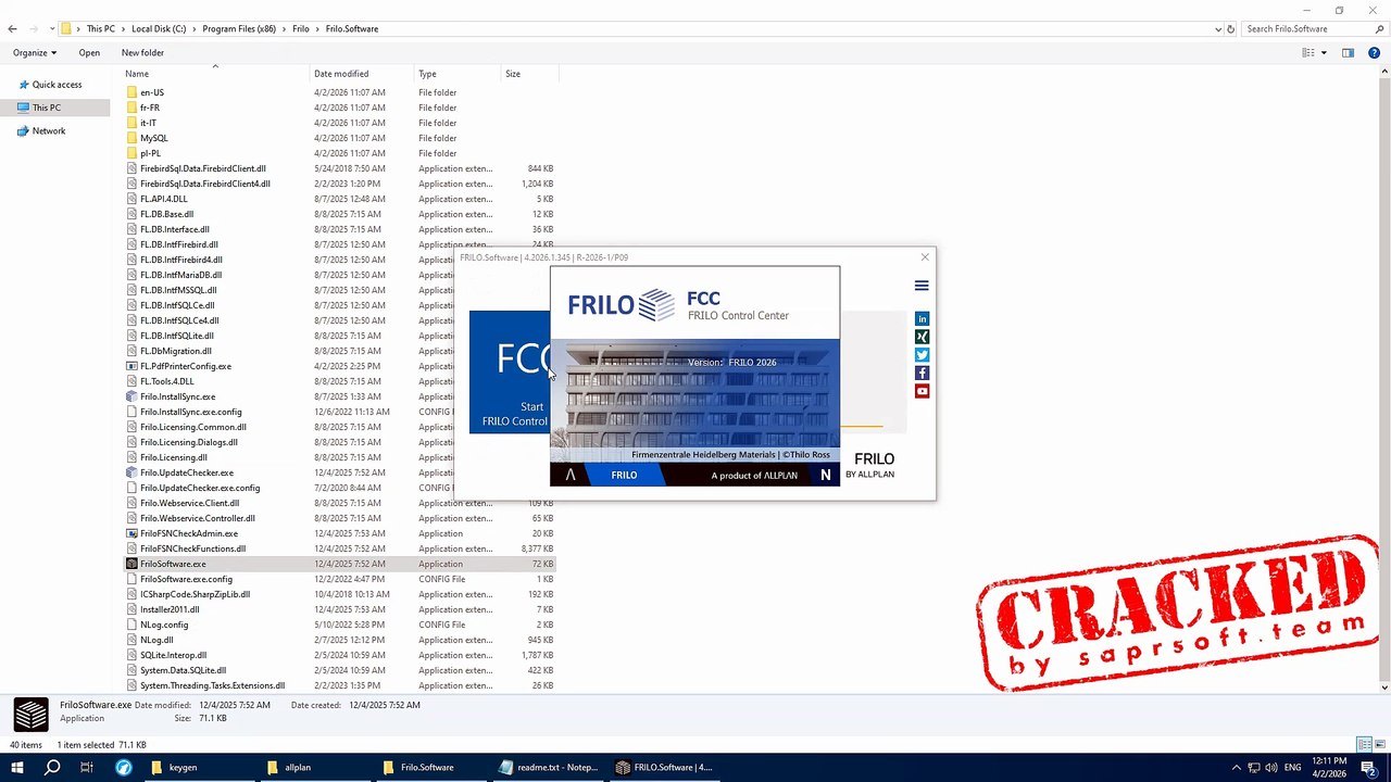 Cracked ALLPLAN FRILO 2026.1 crack | All modules | SAPRSOFT.team