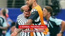 Cristian Romero accidentally catches Messi in a painful moment during Argentina training