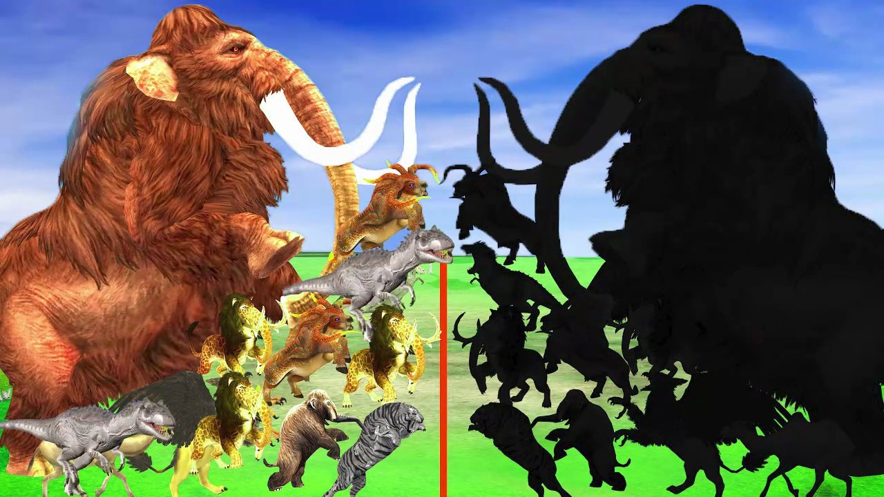 Prehistoric Mammals VS Shadow Itself Mammals Size Animal Epic Battle Animal Revolt Battle thumnail
