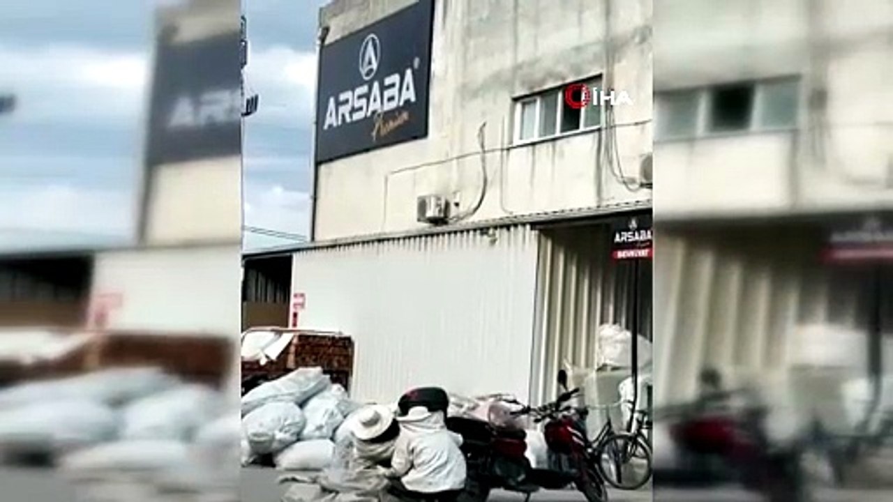 Arılar yol ortasında motosikleti kuşattı! Görenler cep telefonuna sarıldı