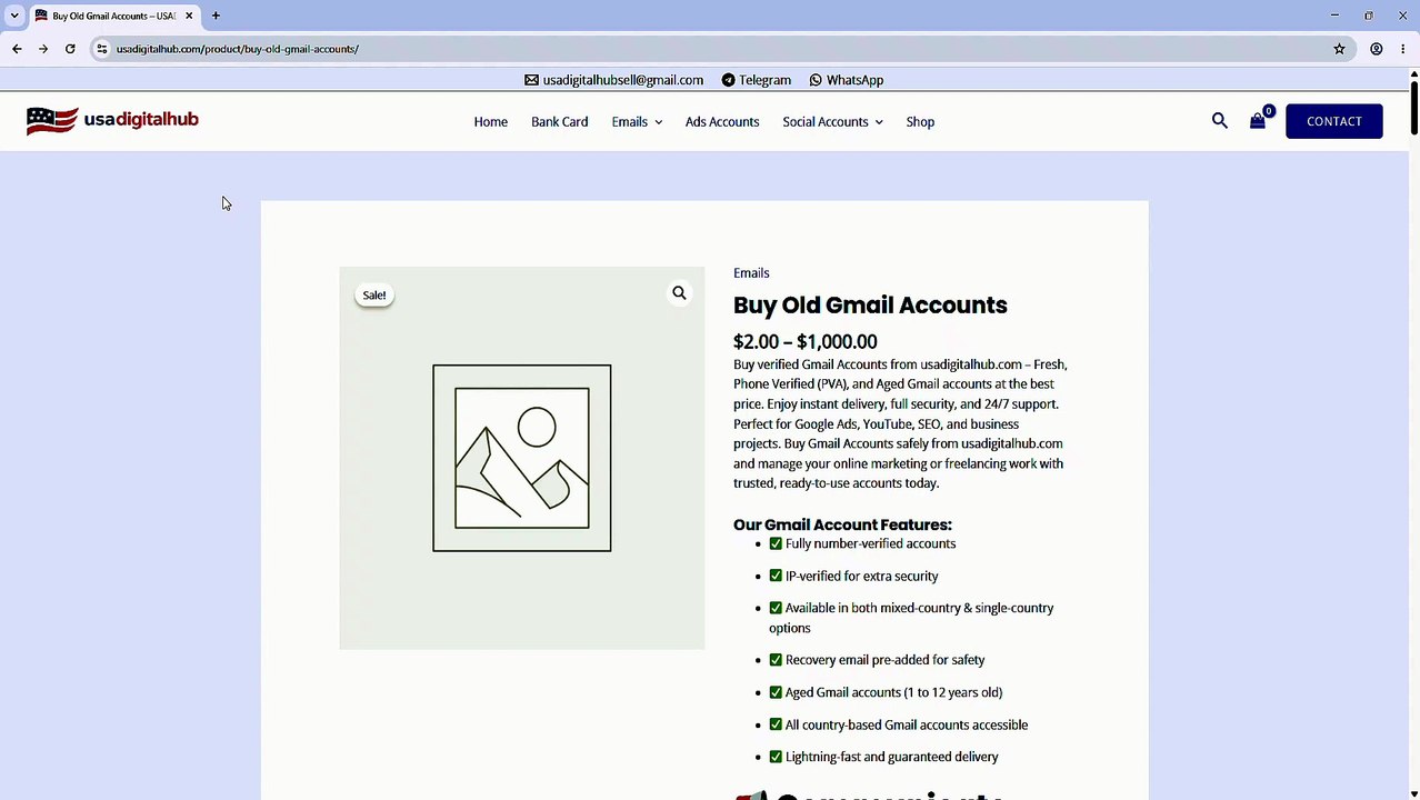 Buy Old Gmail Accounts – USADigitalHub  20236