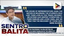 Kamara, nagpaabot ng pakikiramay sa mga biktima ng pamamaril sa isang paaralan sa Tacloban City