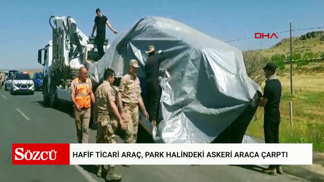 Hafif ticari araç, park halindeki askeri araca çarptı; 1 şehit, 4'ü asker 5 yaralı