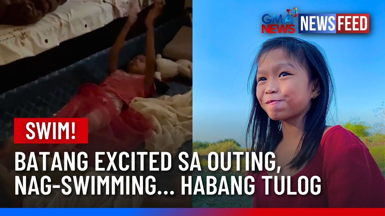 SWIM! Batang excited sa outing, nag-swimming habang tulog | GMA News Feed