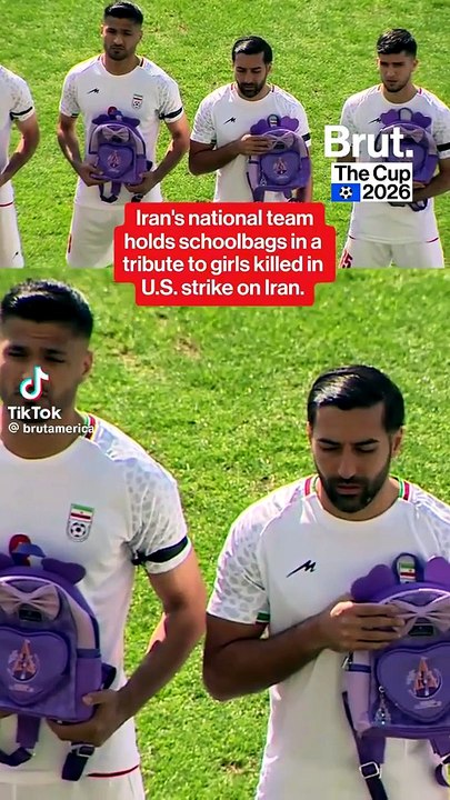 “Iran's national soccer team honored schoolgirls killed in a strike on an elementary school befor...