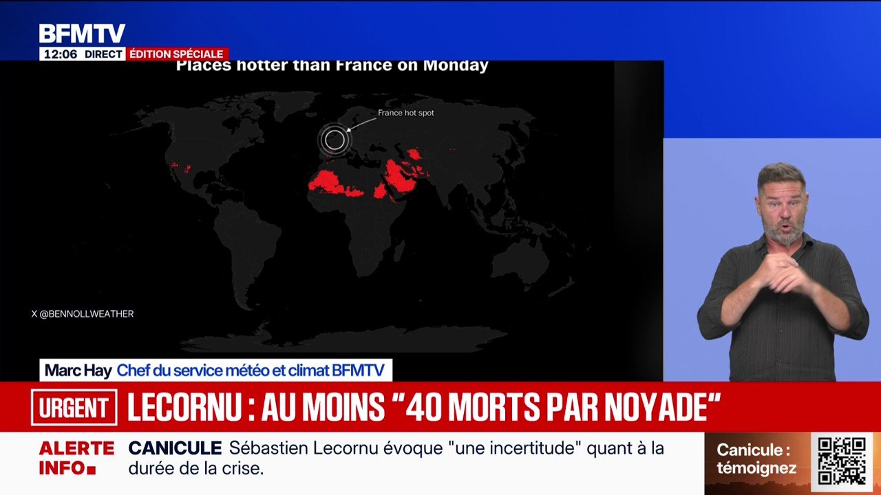 Canicule: la France était un des pays du monde où il a fait le plus chaud ce lundi