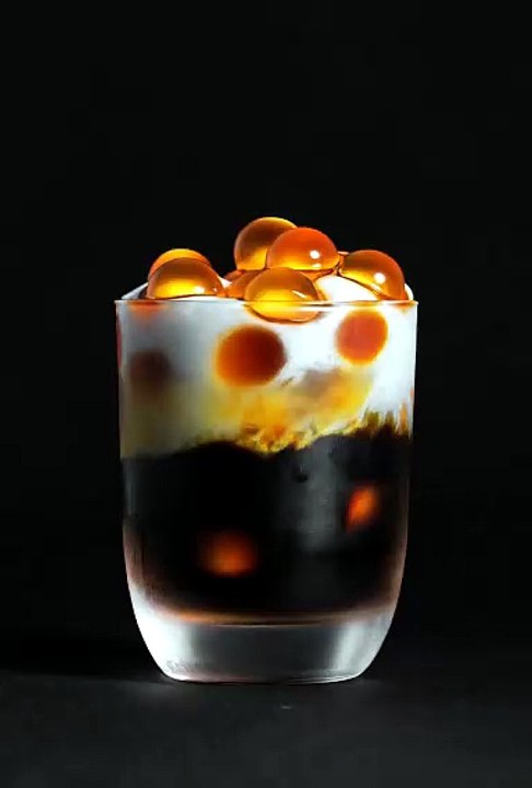 : 🧋 Crystal Bubble Coffee Magic ✨ | Satisfying Drink Art #Shorts