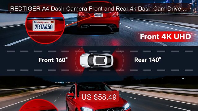 REDTIGER A4 Dash Camera Front and Rear 4k Dash Cam Drive Recor... Hot Deal 2026 | Limited Offer!