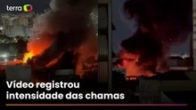 Incêndio de grandes proporções atinge galpões de autopeças em São Paulo