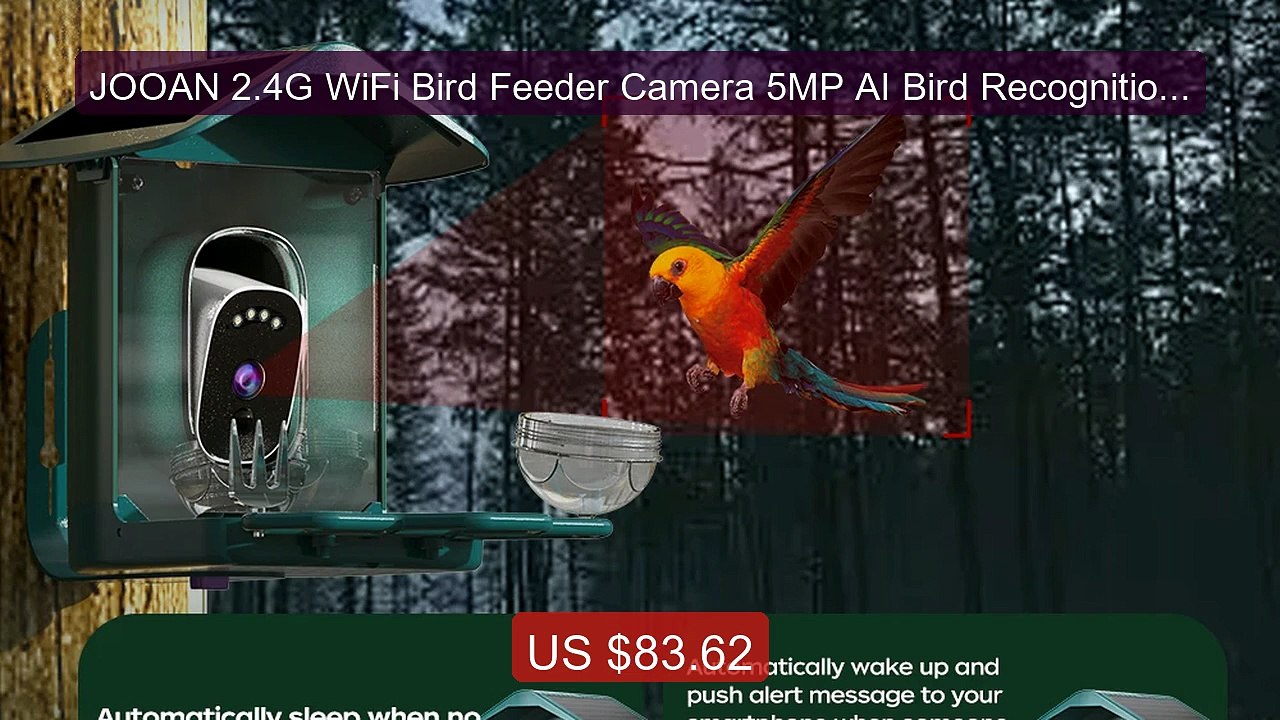 JOOAN 2.4G WiFi Bird Feeder Camera 5MP AI Bird Recognition Ni... -- Amazing Value 2026 | Must Have!