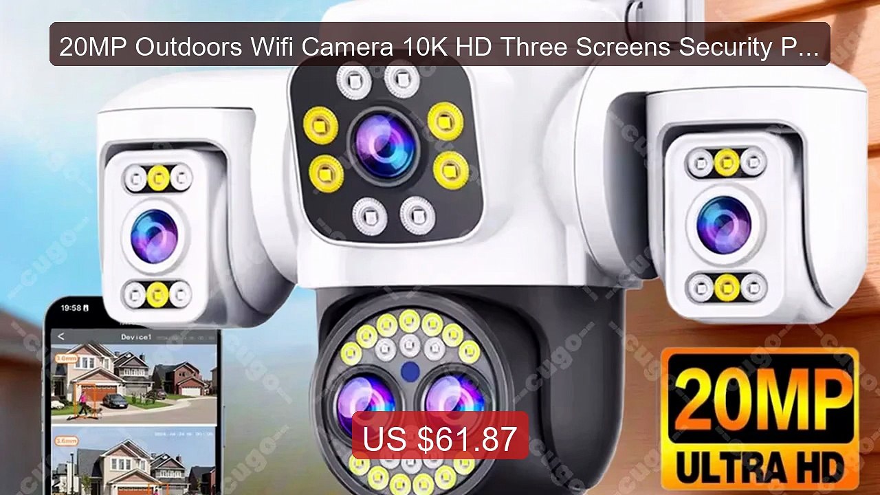 20MP Outdoors Wifi Camera 10K HD Three Screens Security PTZ... -- Top Pick 2026 | Unbeatable Price!