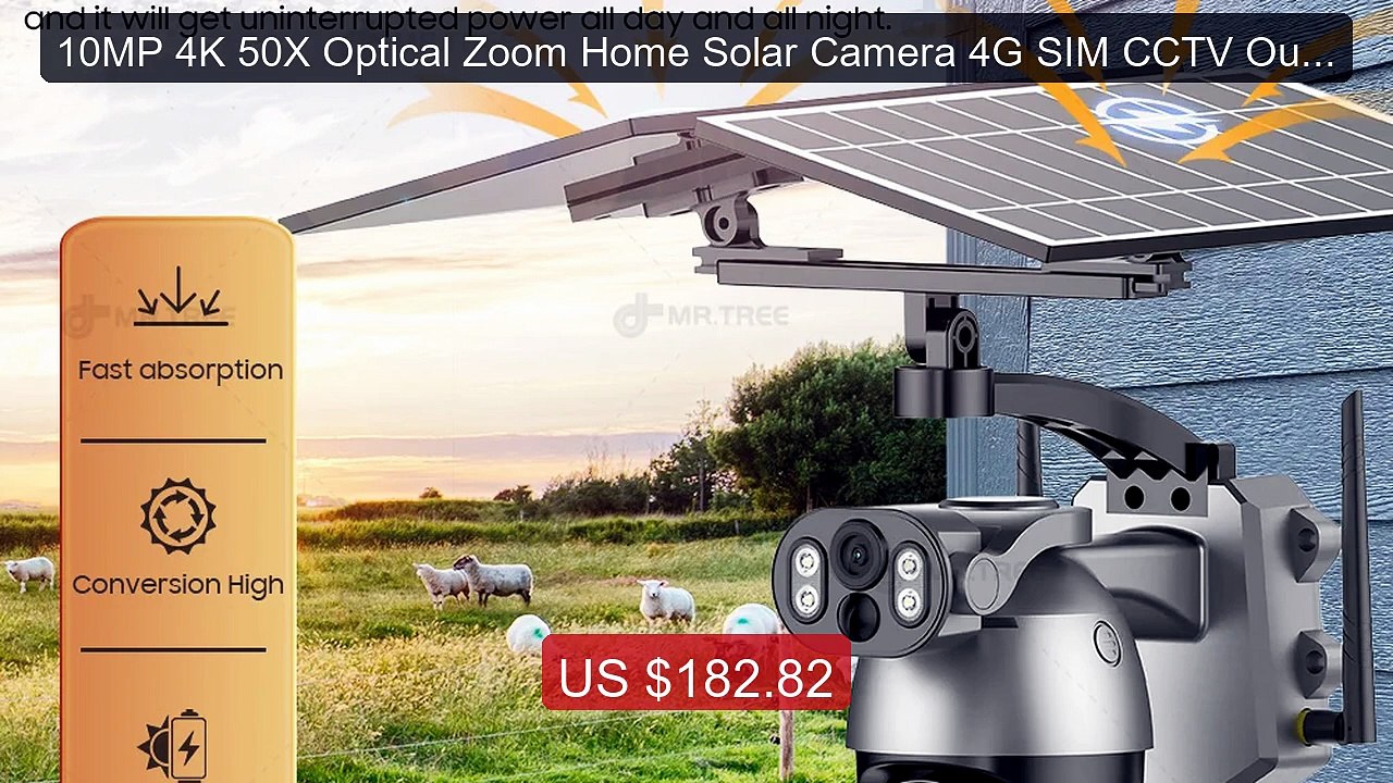 10MP 4K 50X Optical Zoom Home Solar Camera 4G SIM CCTV Outdoor Sur... -- Best Deal 2026 | Shop Now!