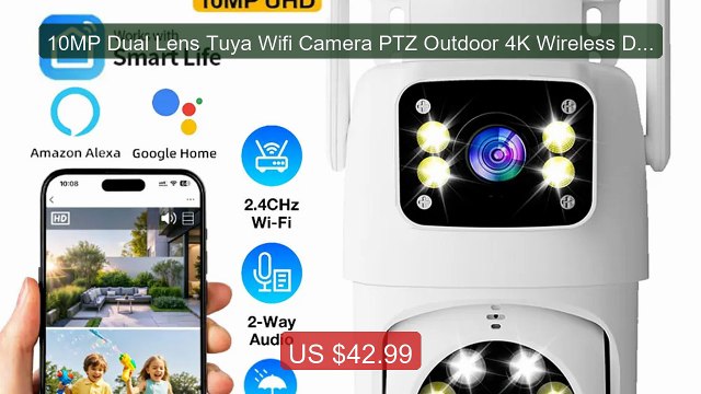10MP Dual Lens Tuya Wifi Camera PTZ Outdoor 4K Wireless Dual Scree... Best Deal 2026 | Shop Now!