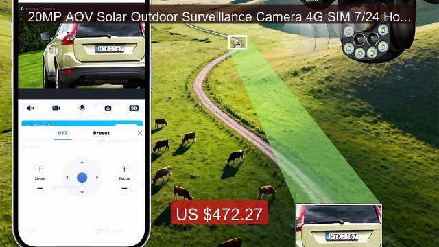 20MP AOV Solar Outdoor Surveillance Camera 4G SIM 7/24 Hours Record... Top Rated 2026 | Buy Now!