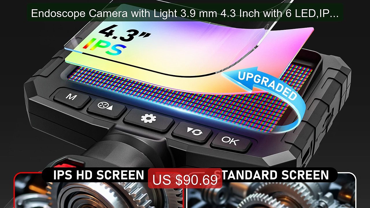 Endoscope Camera with Light 3.9 mm 4.3 Inch with 6 LED,IP67 Wa... -- Best Buy 2026 | Great Quality!