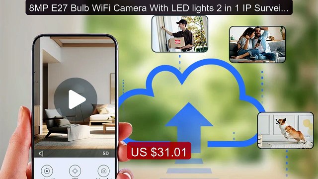 8MP E27 Bulb WiFi Camera With LED lights 2 in 1 IP Surveilance Cam... Best Deal 2026 | Shop Now!