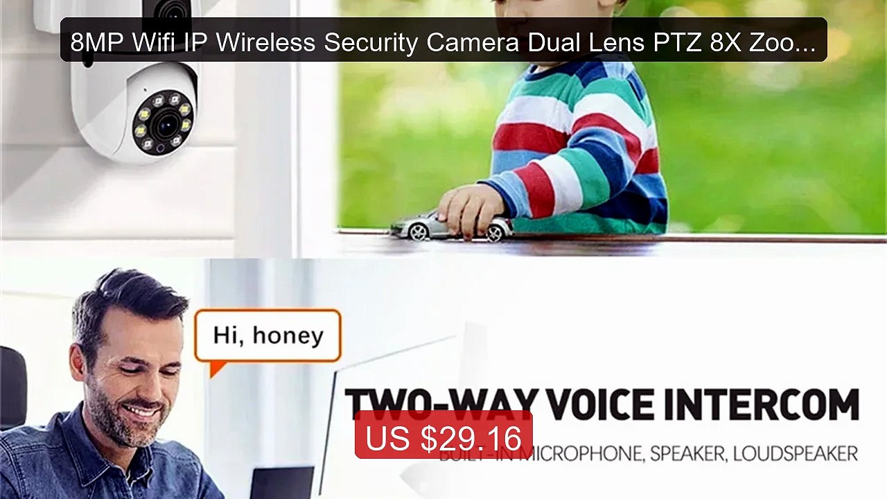 8MP Wifi IP Wireless Security Camera Dual Lens PTZ 8X Zoom Tr... -- Amazing Value 2026 | Must Have!