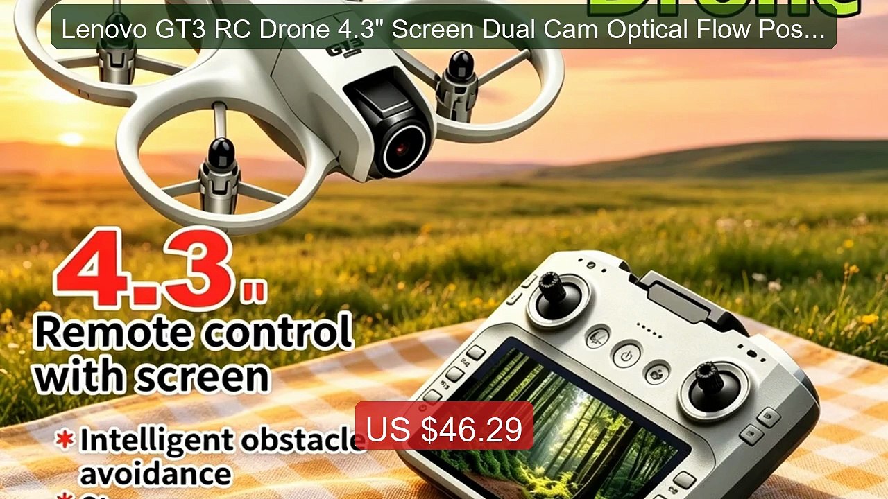 Lenovo GT3 RC Drone 4.3" Screen Dual Cam Optical Flow Positio... -- Amazing Value 2026 | Must Have!