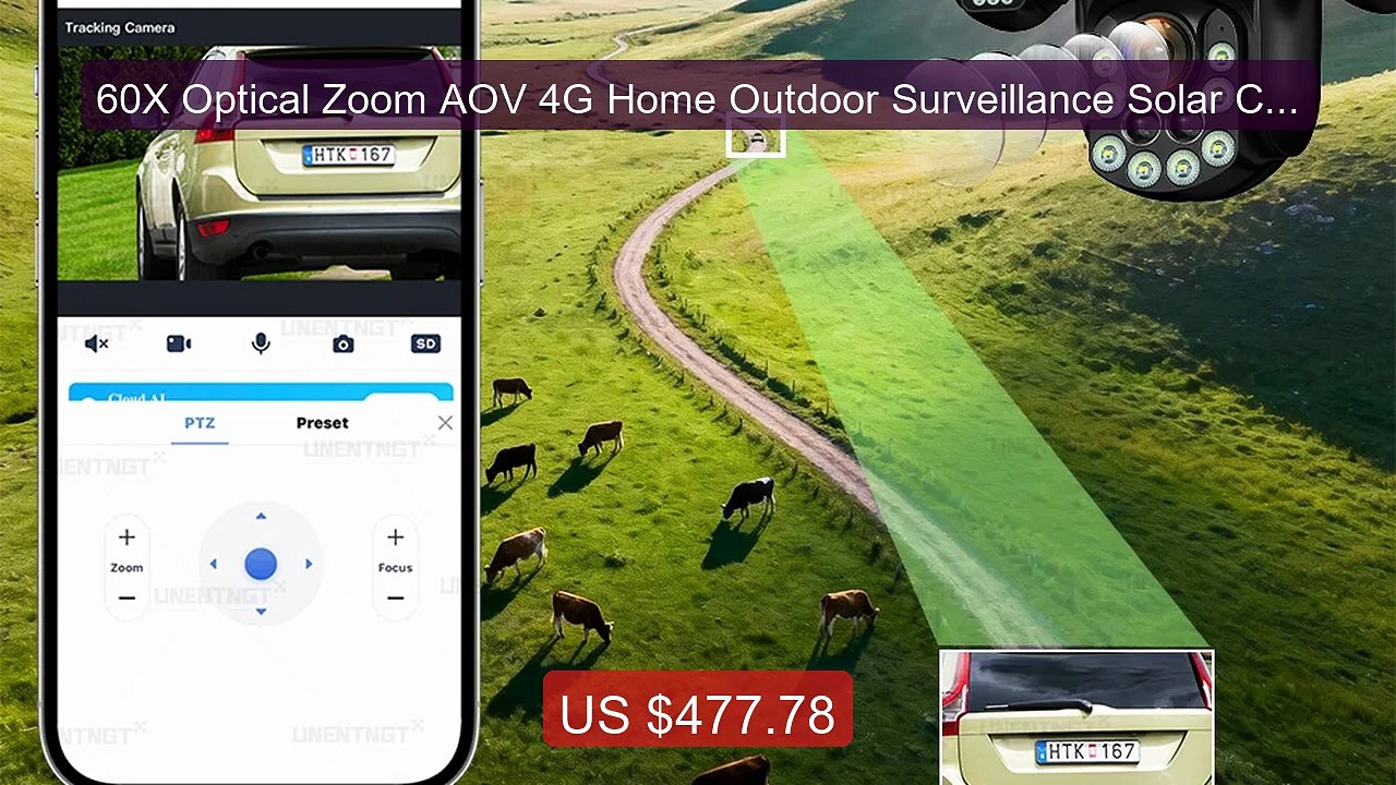 60X Optical Zoom AOV 4G Home Outdoor Surveillance Solar Camera... -- Best Buy 2026 | Great Quality!