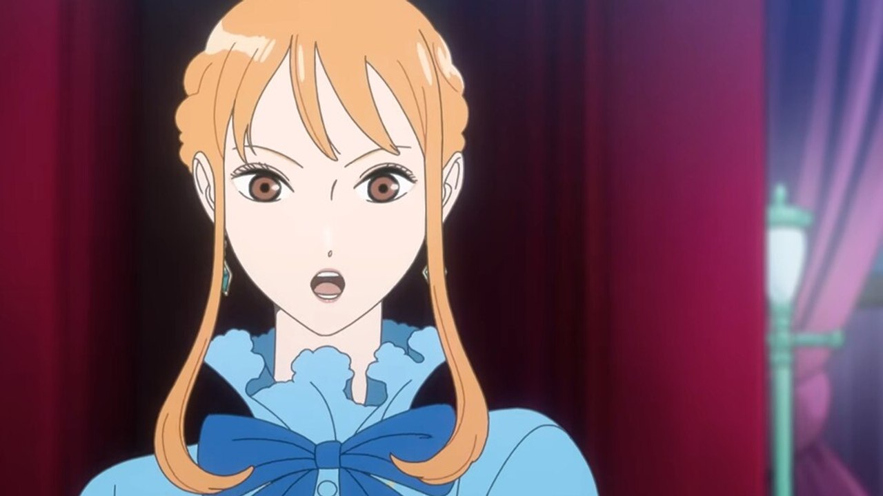 One Piece Heroines zeigt Nami als Laufstegmodel und den Schuhdesigner Lebno