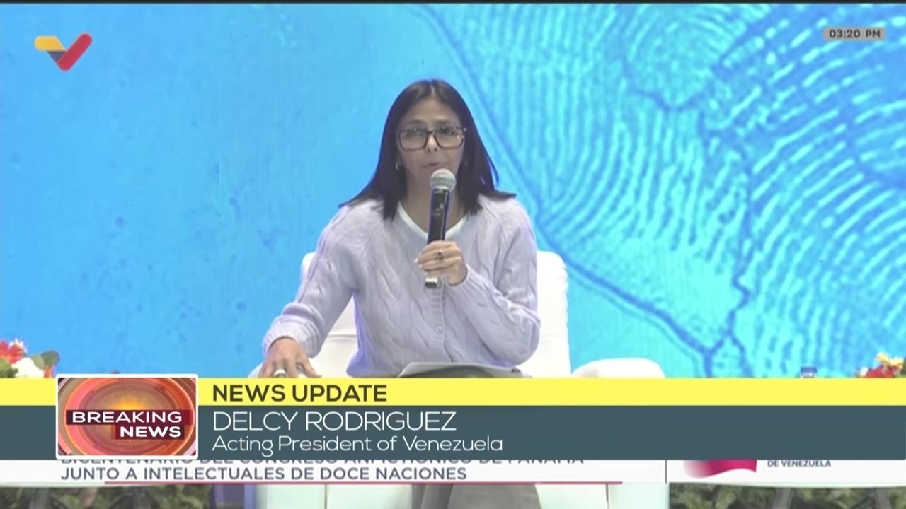 Acting pres. Delcy Rodriguez commemorates the b...